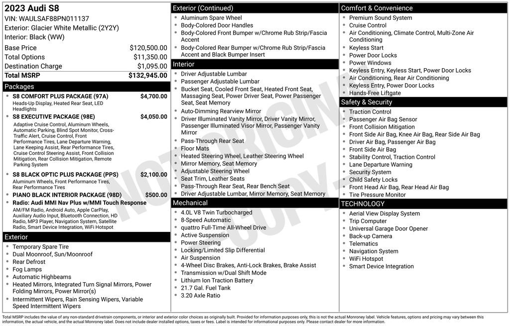 Used 2023 Audi S8 w/ S8 Comfort Plus Package image 3