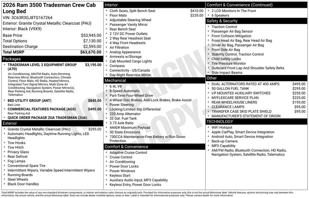 New 2026 RAM 3500 Tradesman image 2