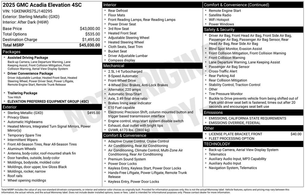 Used 2025 GMC Acadia Elevation image 2