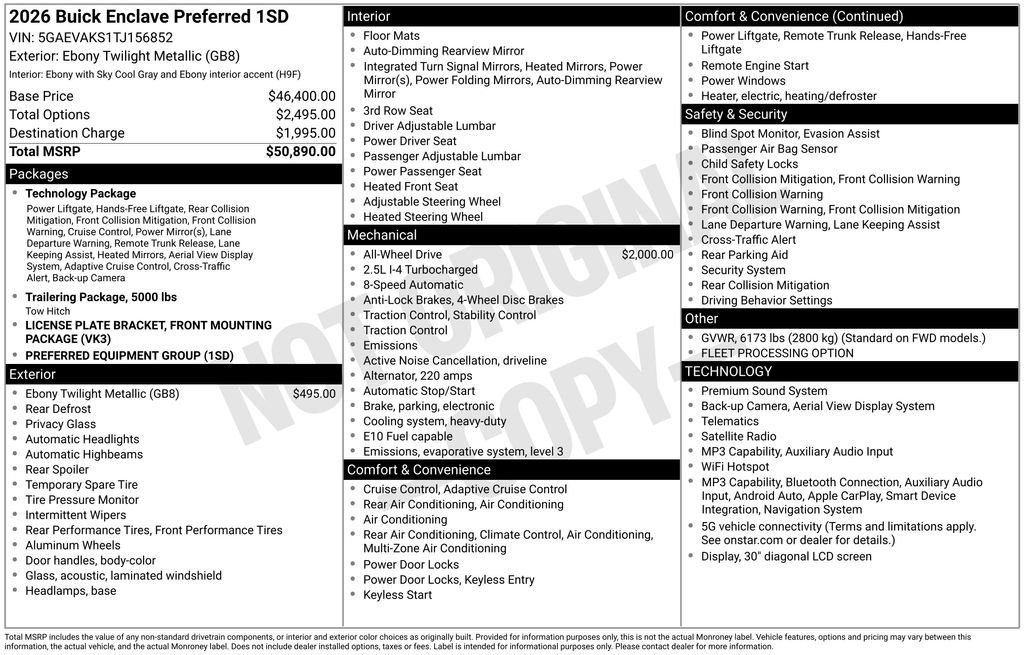 Certified 2026 Buick Enclave Preferred AWD/4WD image 40