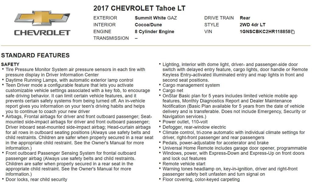 Used 2017 Chevrolet Tahoe LT RWD image 17
