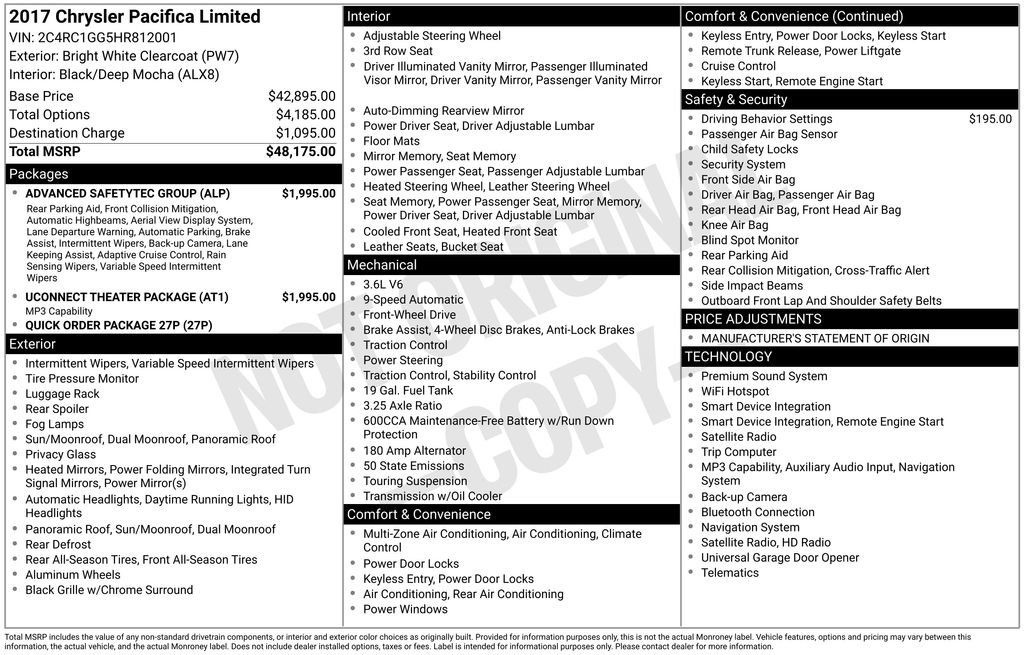 Used 2017 Chrysler Pacifica Limited w/ UConnect Theater Package image 31