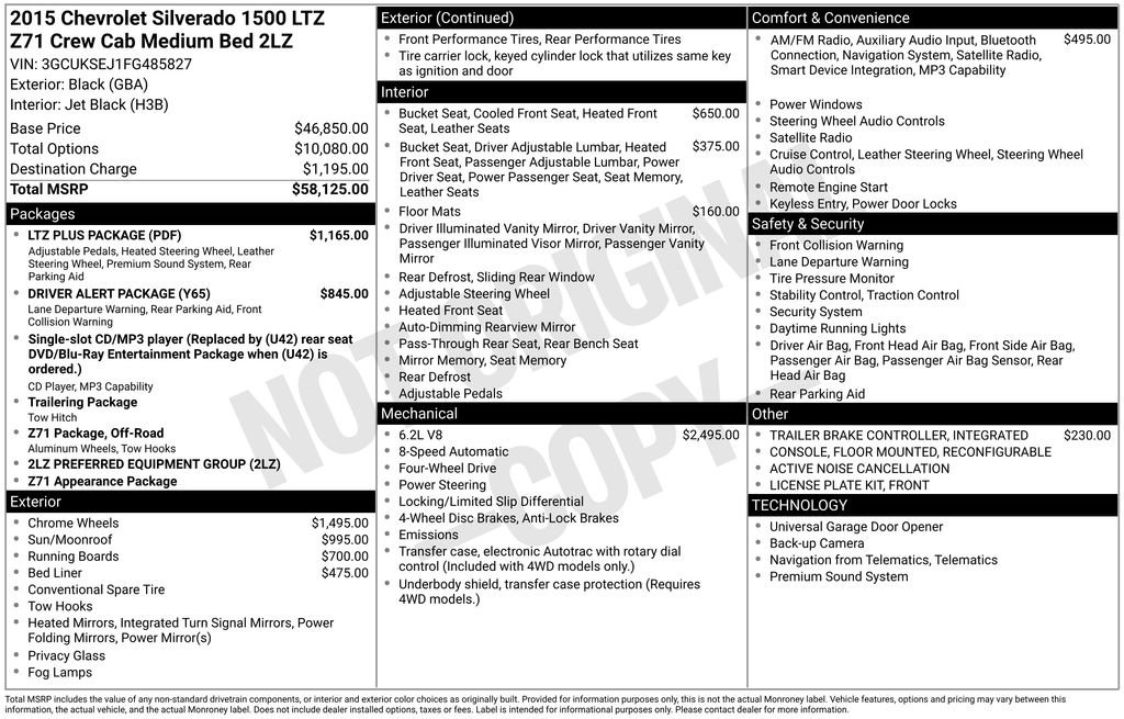 Used 2015 Chevrolet Silverado 1500 LTZ Z71 w/ LTZ Plus Package image 6