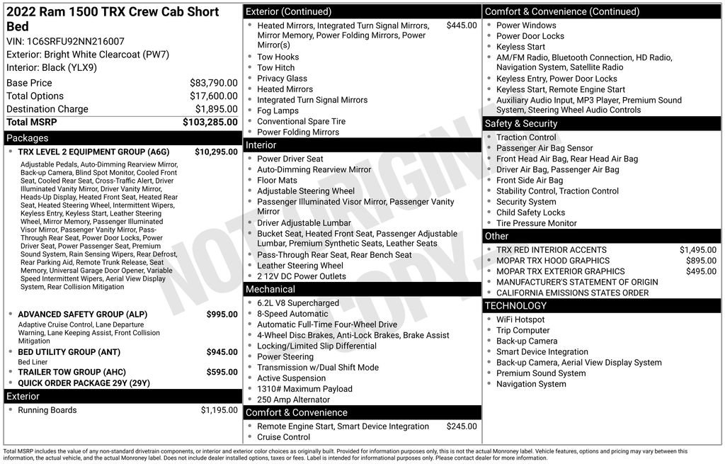 Used 2022 RAM 1500 TRX w/ TRX Level 2 Equipment Group AWD/4WD image 2