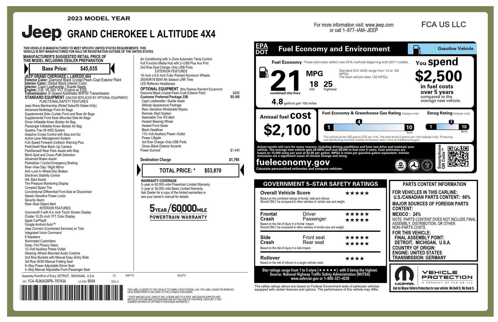 Used 2023 Jeep Grand Cherokee L Laredo AWD/4WD image 26