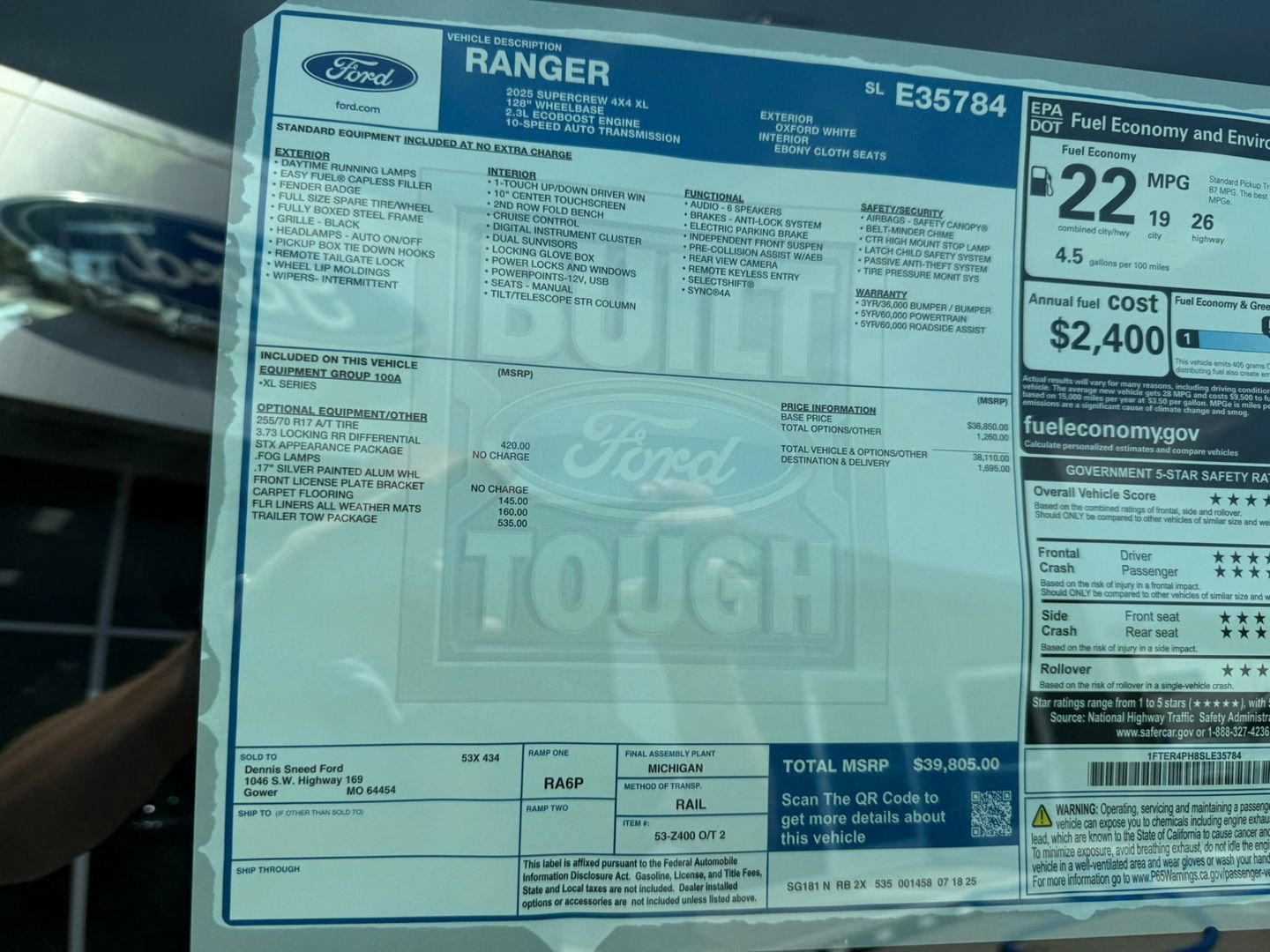 New 2025 Ford Ranger XL w/ Trailer Tow Package image 10