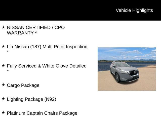 Certified 2023 Nissan Pathfinder Platinum w/ Lighting Package (N92) AWD/4WD image 5