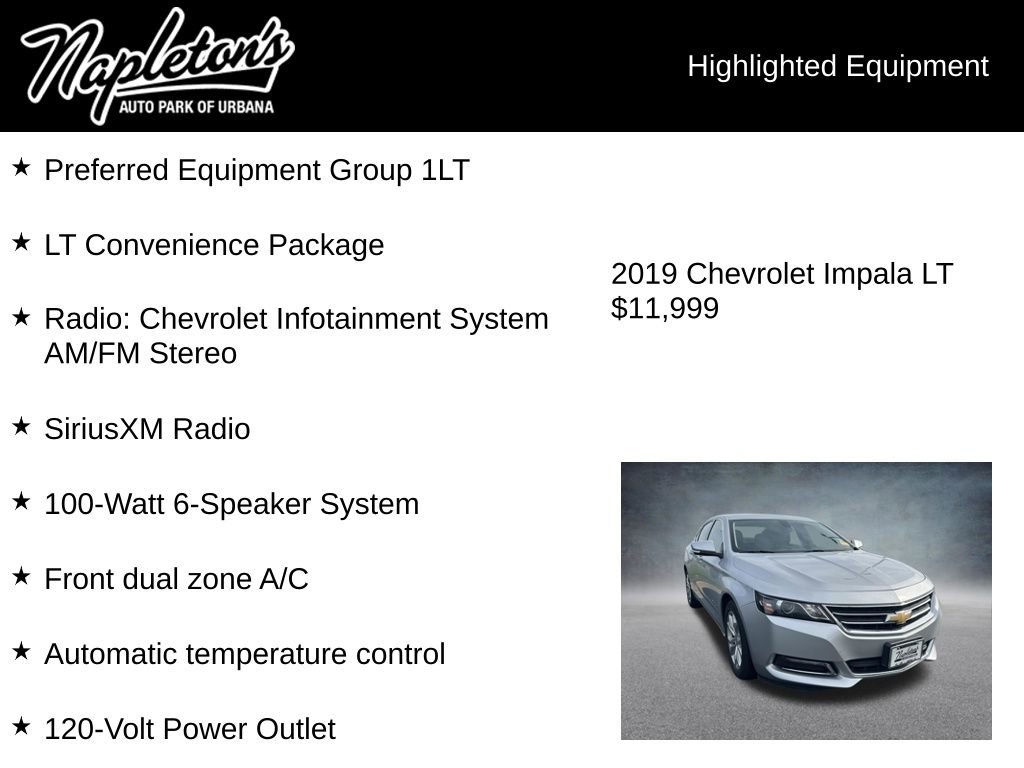 Used 2019 Chevrolet Impala LT w/ LT Convenience Package image 4