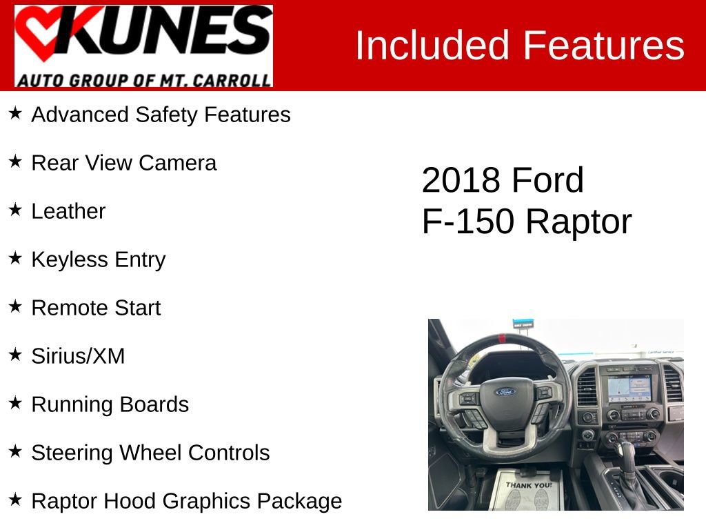 Used 2018 Ford F150 Raptor w/ Equipment Group 802A Luxury image 3