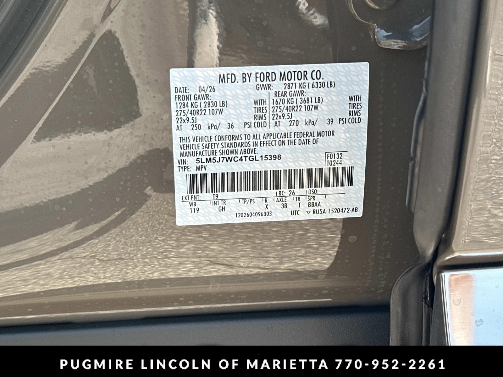 New 2026 Lincoln Aviator Reserve RWD image 37