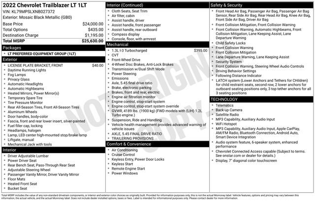 Certified 2022 Chevrolet TrailBlazer LT FWD image 5