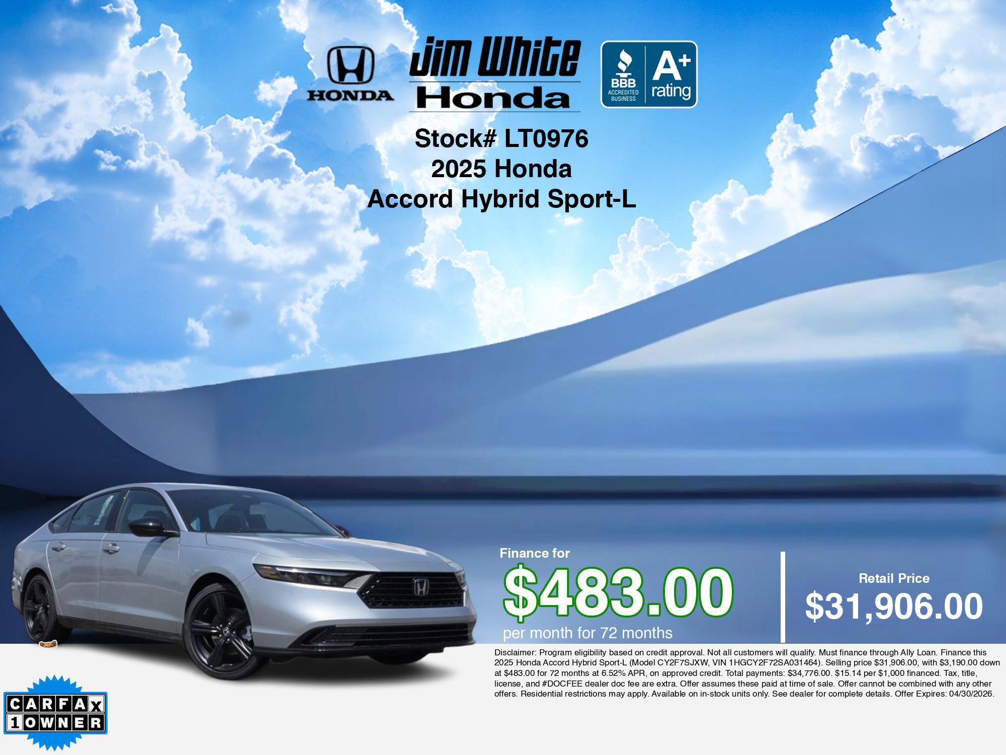 Certified 2025 Honda Accord Sport image 3