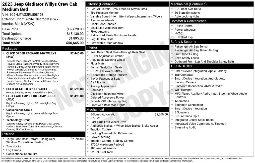 Used 2023 Jeep Gladiator Sport AWD/4WD image 6