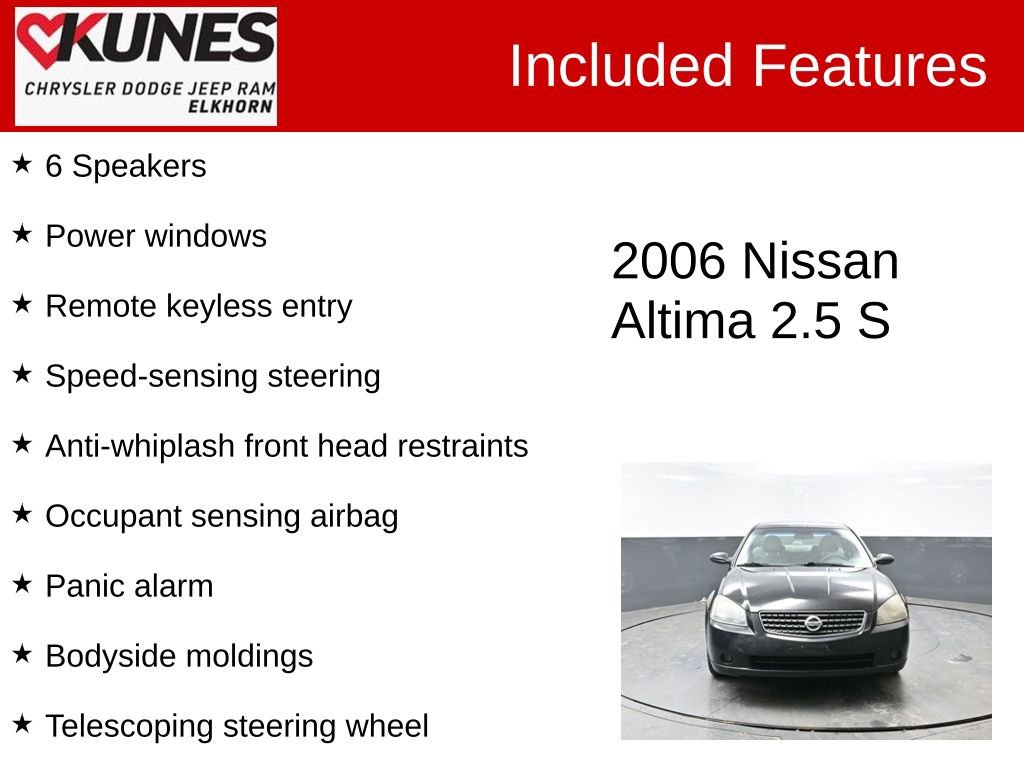 Used 2006 Nissan Altima 2.5 S w/ (P01) Special Edition Pkg image 3