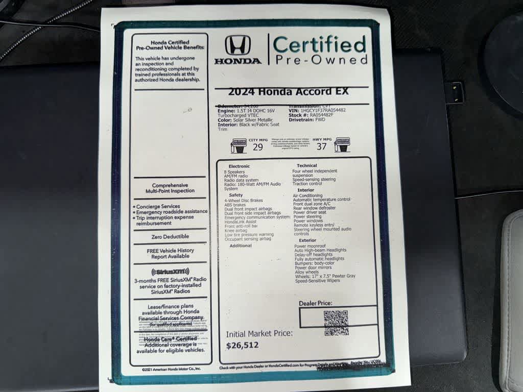 Used 2024 Honda Accord EX image 13