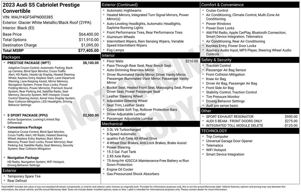 Used 2023 Audi S5 Prestige w/ Prestige Package image 47