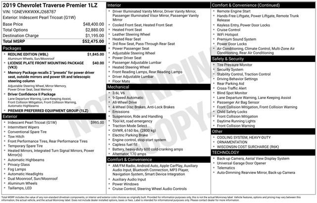 Used 2019 Chevrolet Traverse Premier w/ Redline Edition image 30