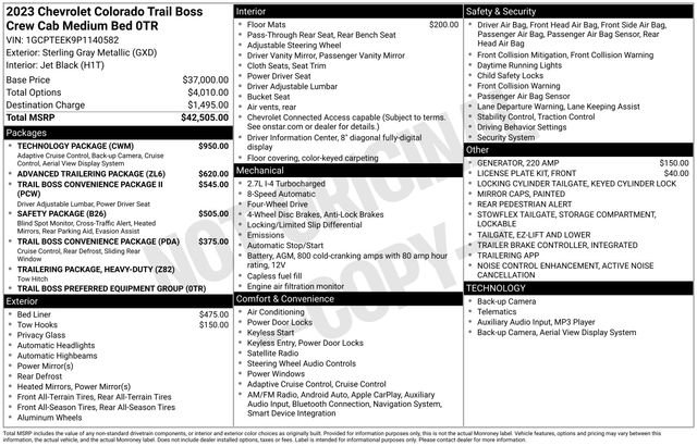 Certified 2023 Chevrolet Colorado Trail Boss w/ Technology Package image 41