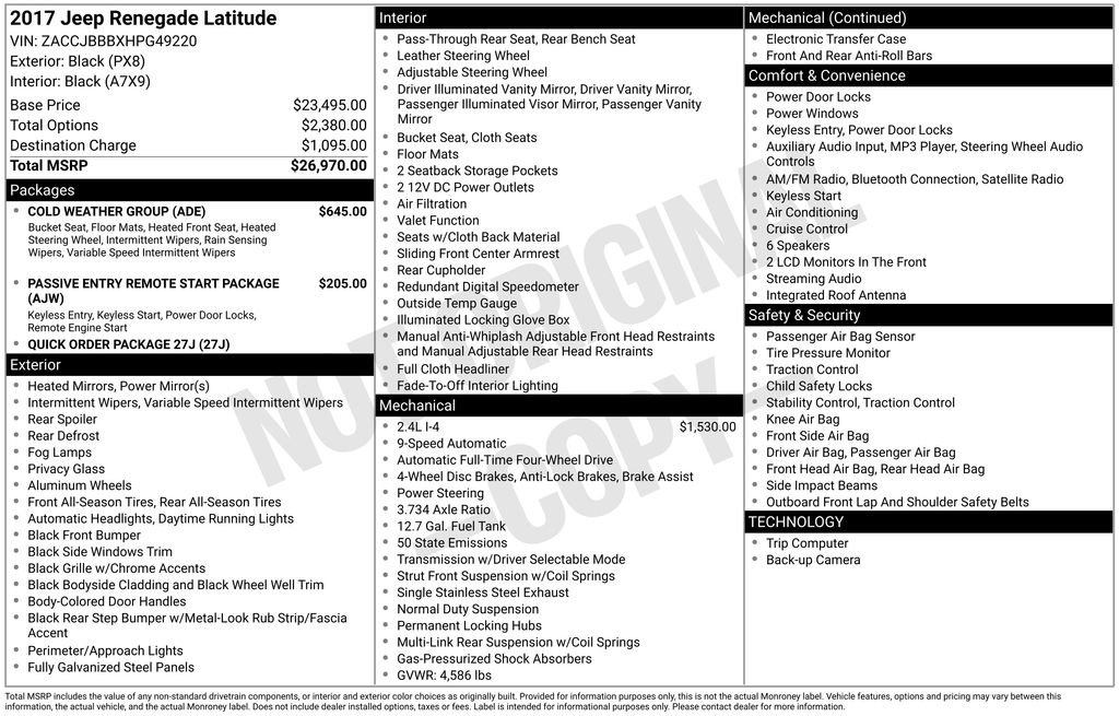 Used 2017 Jeep Renegade Latitude w/ Cold Weather Group image 49