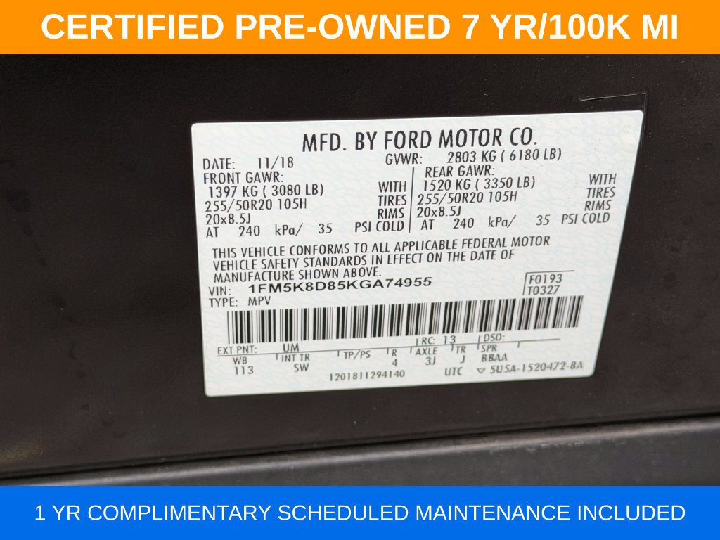 Used 2019 Ford Explorer XLT w/ Equipment Group 202A AWD/4WD image 31