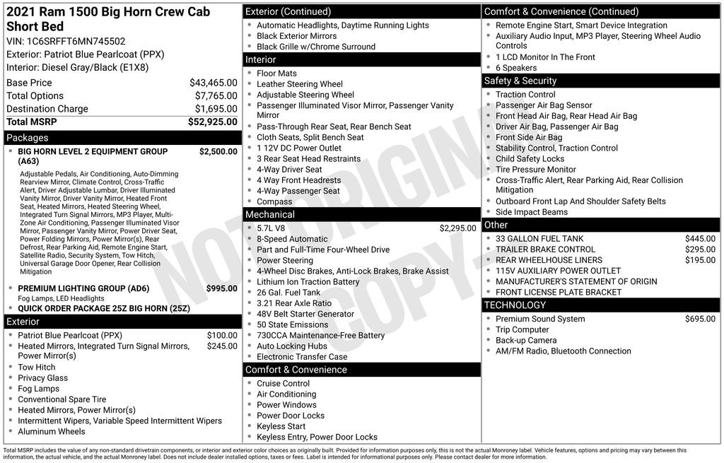 Used 2021 RAM 1500 Big Horn image 47