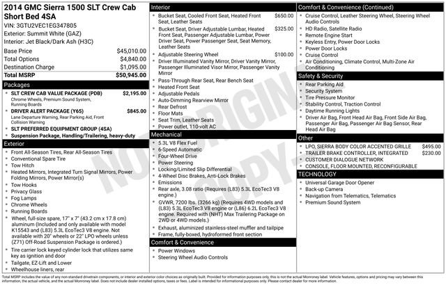 Used 2014 GMC Sierra 1500 SLT w/ SLT Crew Cab Value Package image 15