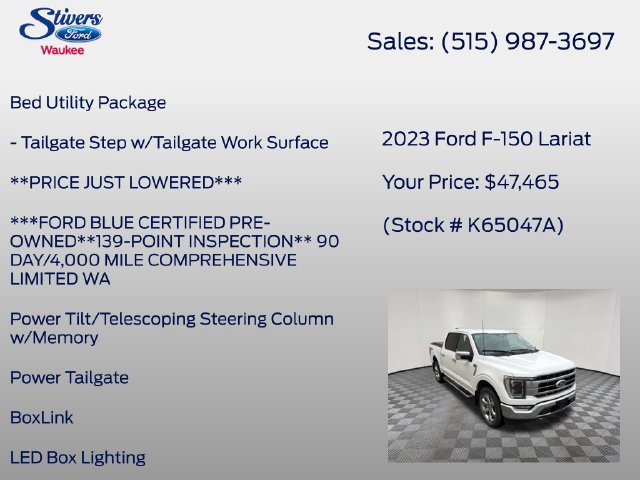 Used 2023 Ford F150 Lariat w/ Equipment Group 502A High AWD/4WD image 22