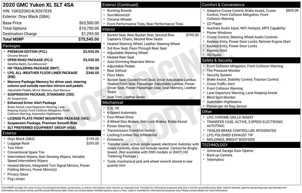 Used 2020 GMC Yukon XL SLT w/ Premium Edition image 5