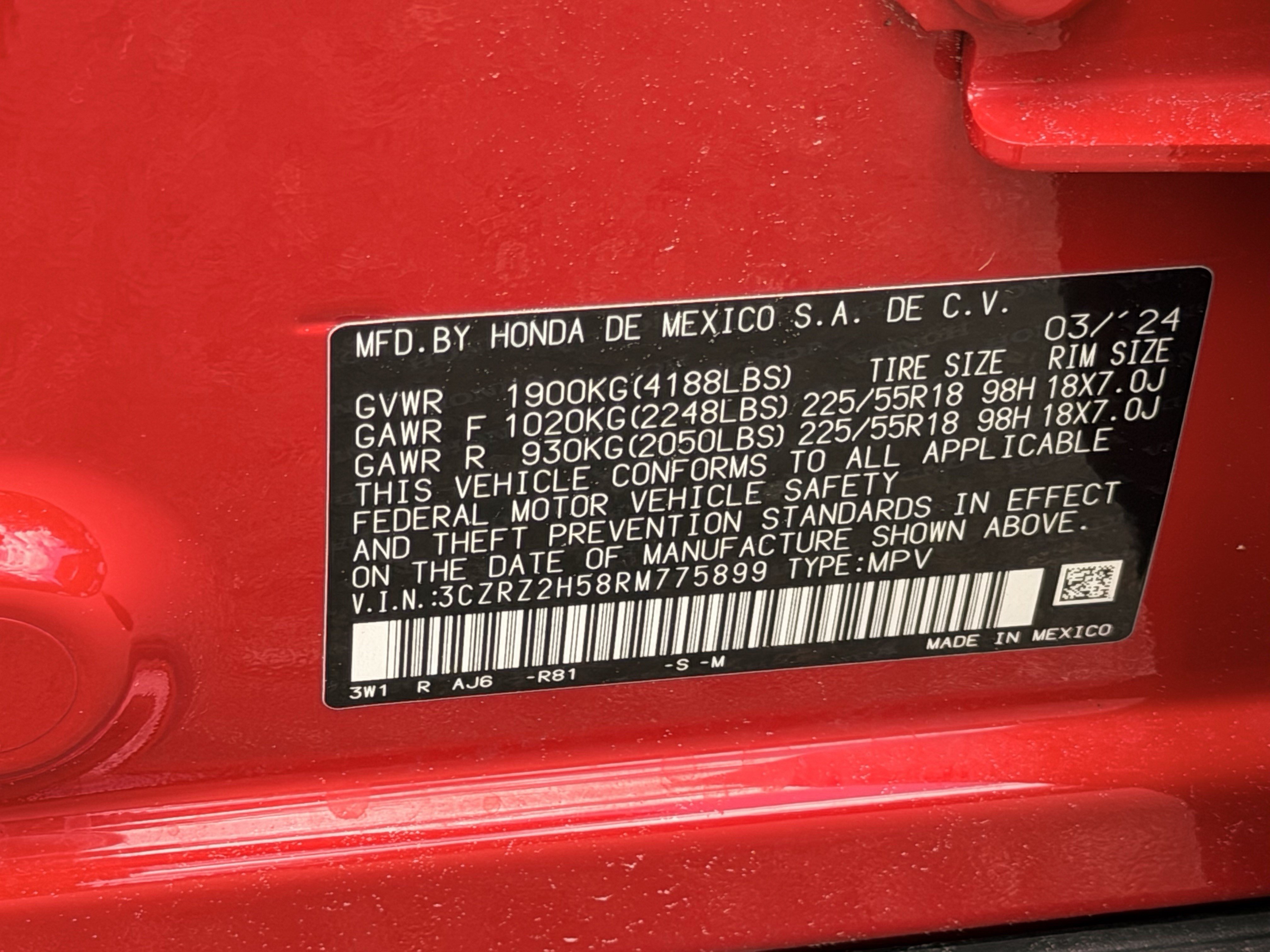 Certified 2024 Honda HR-V Sport image 27