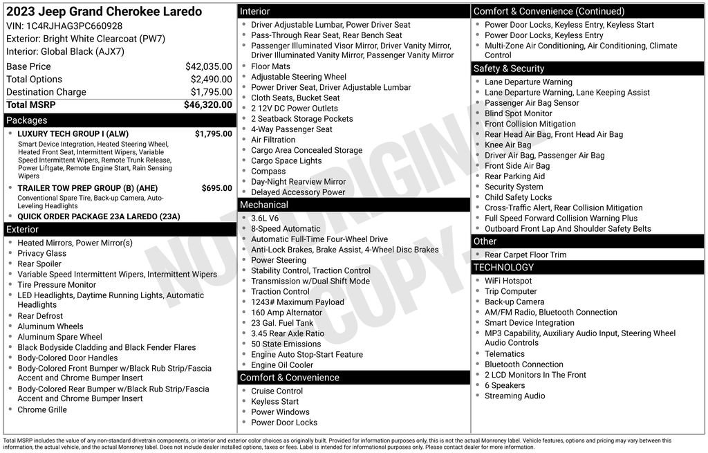Used 2023 Jeep Grand Cherokee Laredo w/ Luxury Tech Group I AWD/4WD image 32