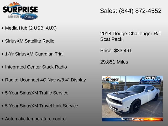 Used 2018 Dodge Challenger R/T Scat Pack w/ Leather Interior Group RWD image 15