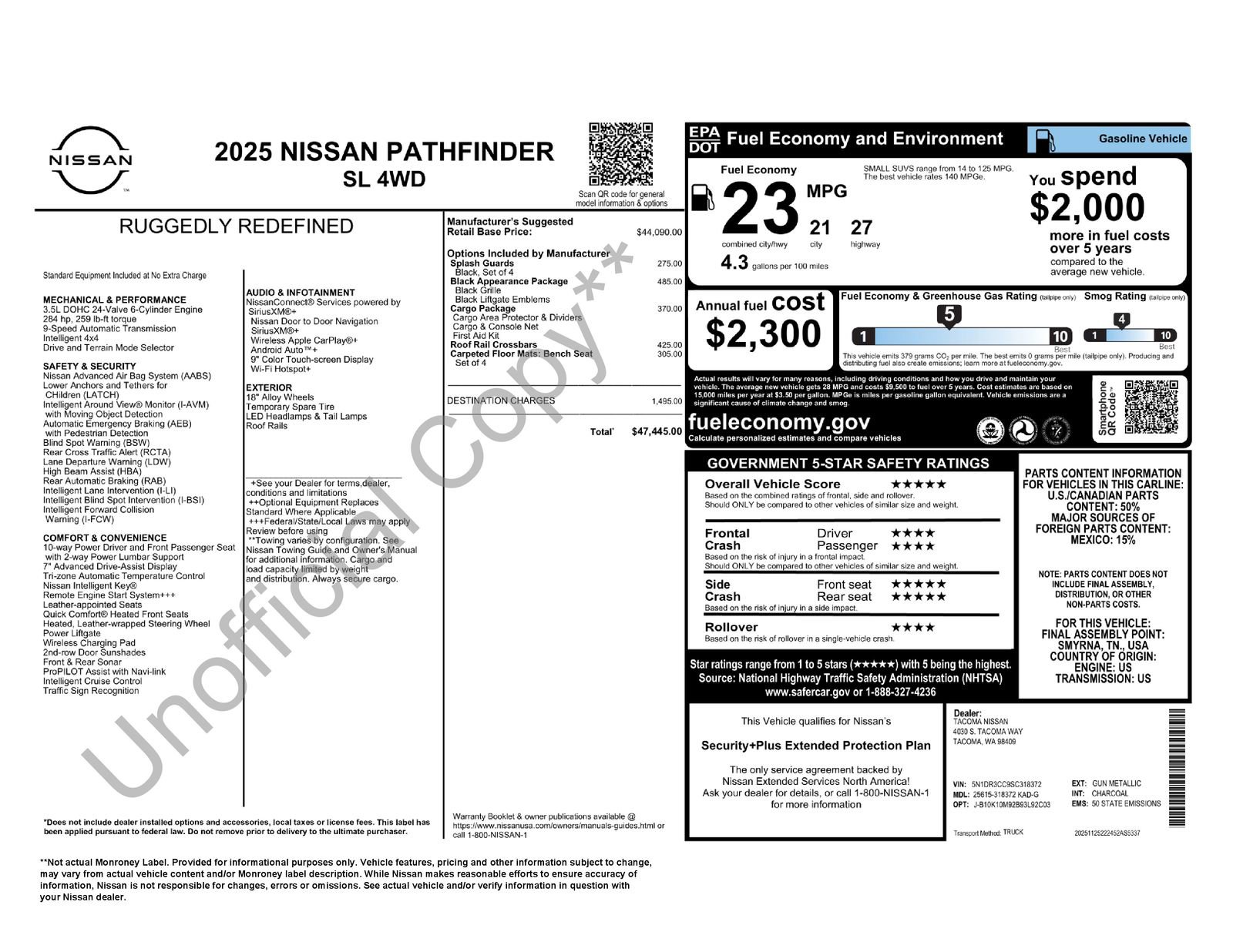 New 2025 Nissan Pathfinder SL w/ Black Appearance Package image 36