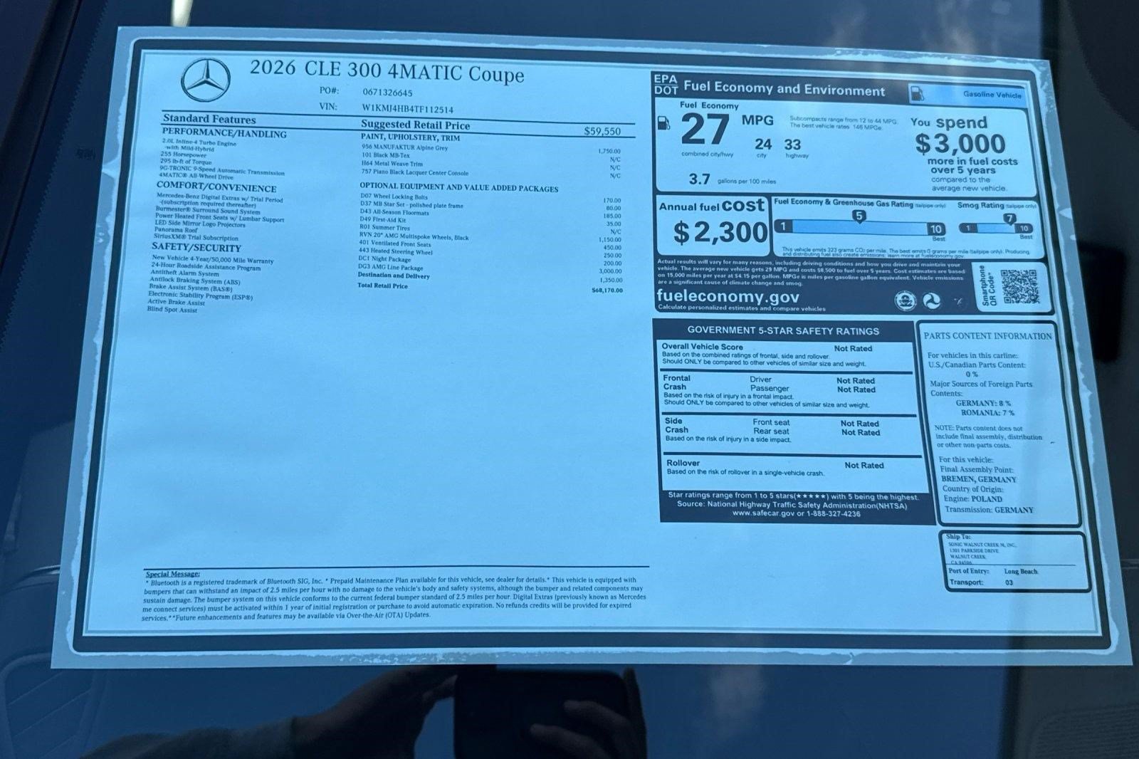 New 2026 Mercedes-Benz CLE 300 4MATIC Coupe image 29