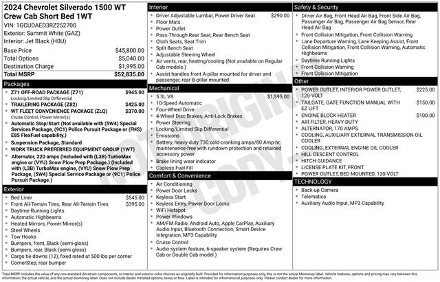 Used 2024 Chevrolet Silverado 1500 W/T w/ Z71 Off-Road Package image 39