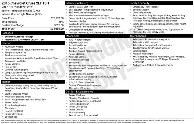 Used 2015 Chevrolet Cruze LT FWD image 10