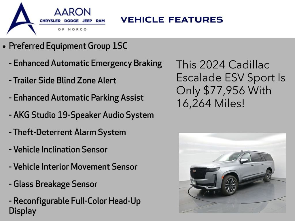 Used 2024 Cadillac Escalade ESV Sport w/ Heavy-Duty Trailer Package image 13