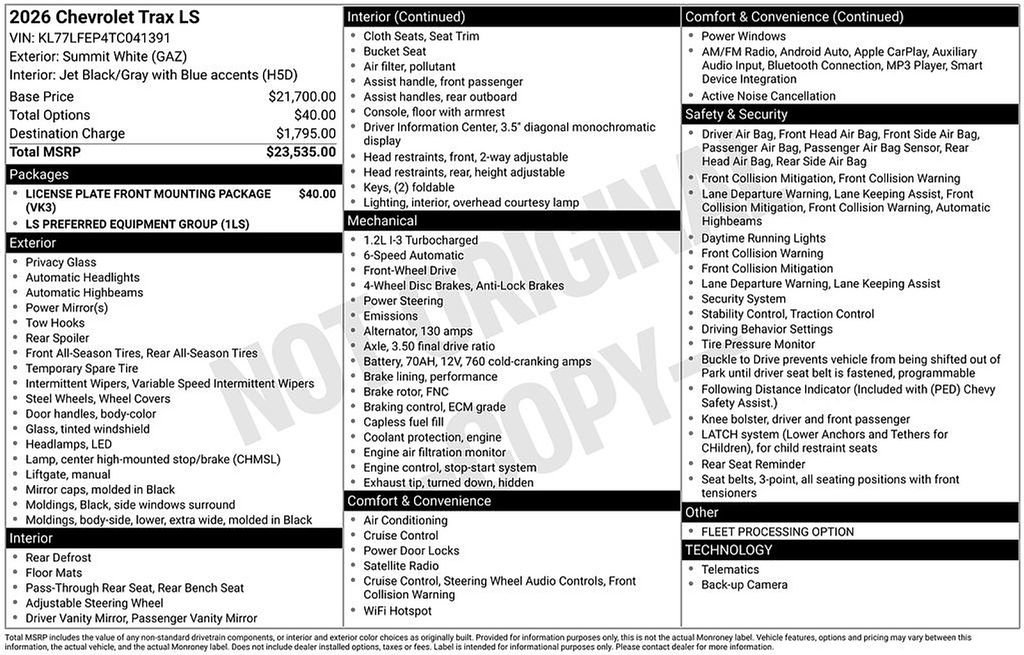 New 2026 Chevrolet Trax LS image 7