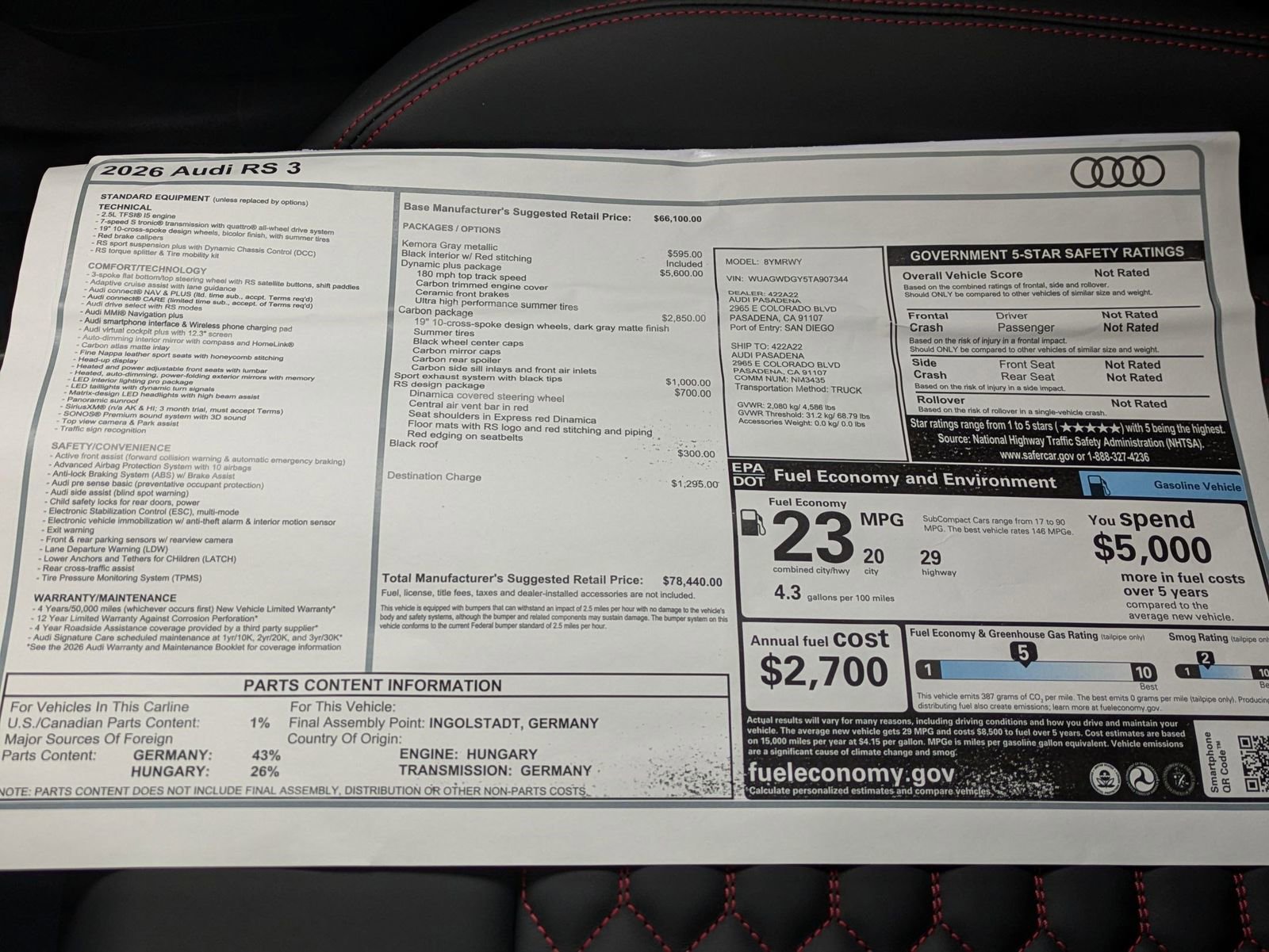 New 2026 Audi RS 3 image 18