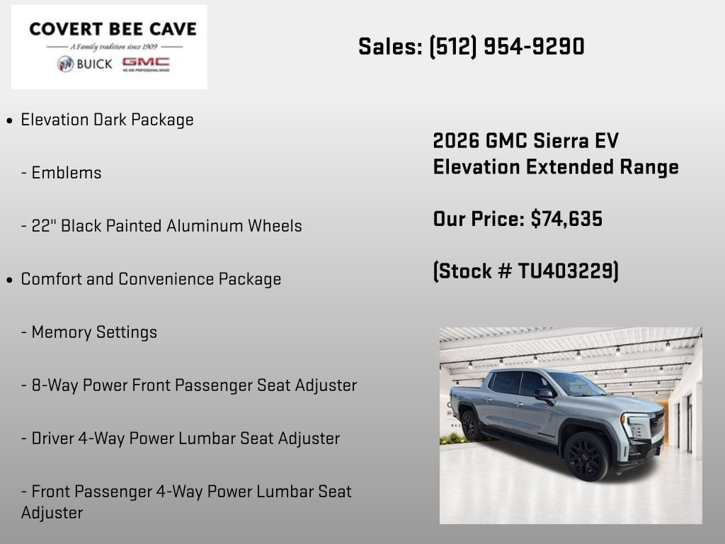 New 2026 GMC Sierra EV Elevation w/ Premium Package AWD/4WD image 26