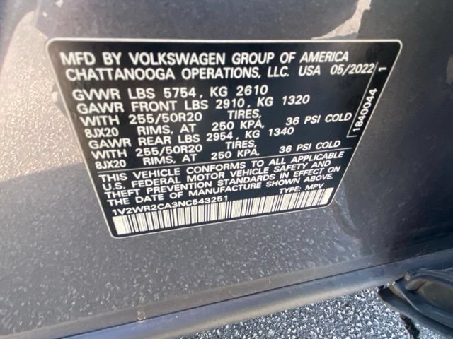 Used 2022 Volkswagen Atlas SE FWD image 5