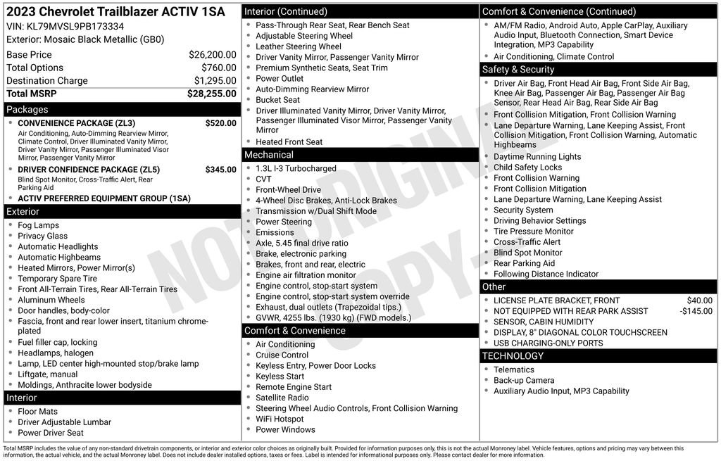 Certified 2023 Chevrolet TrailBlazer ACTIV w/ Convenience Package FWD image 11