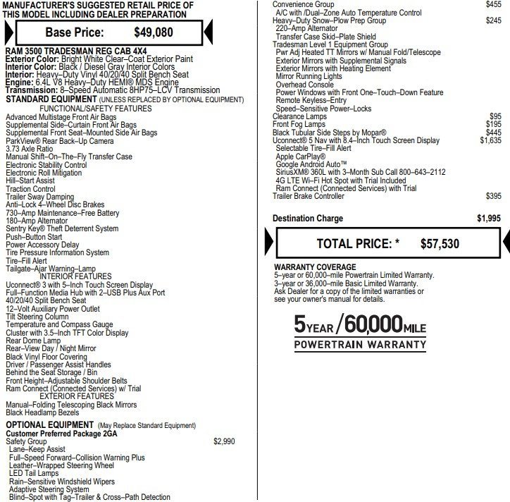 Used 2024 RAM 3500 Tradesman w/ Safety Group image 2