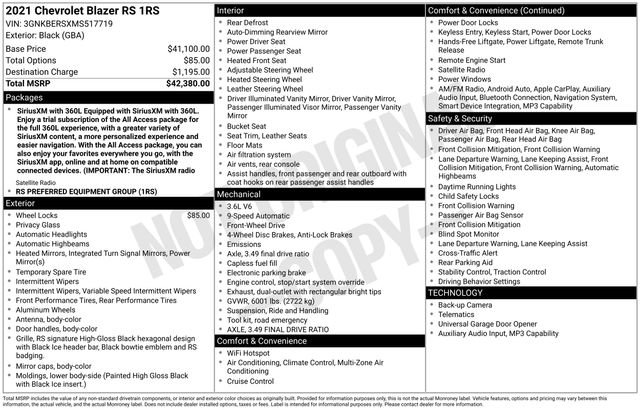 Used 2021 Chevrolet Blazer RS FWD image 37