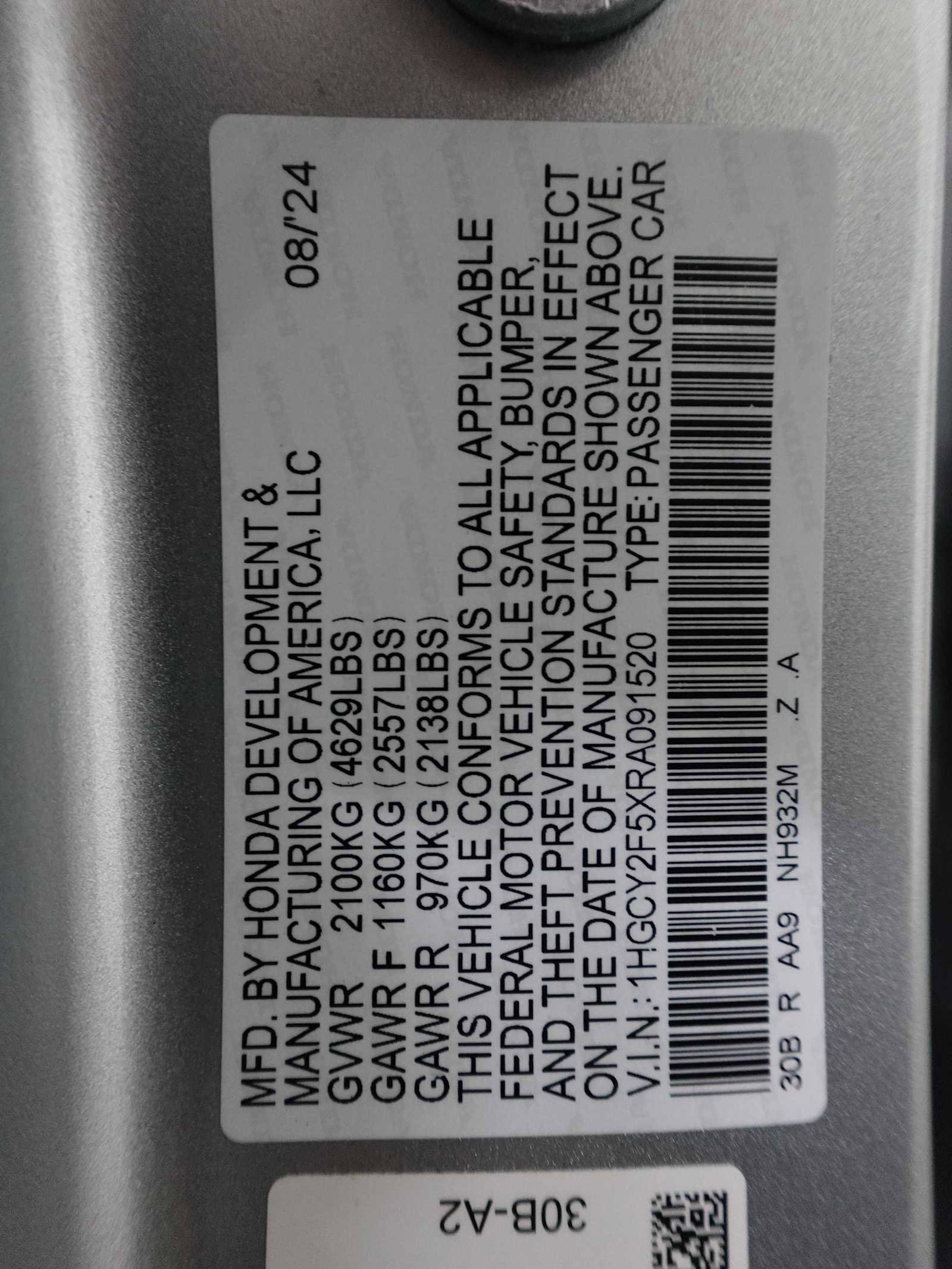 Certified 2024 Honda Accord Sport image 30