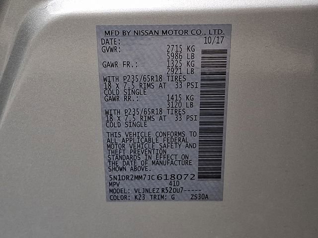 Used 2018 Nissan Pathfinder SV image 27