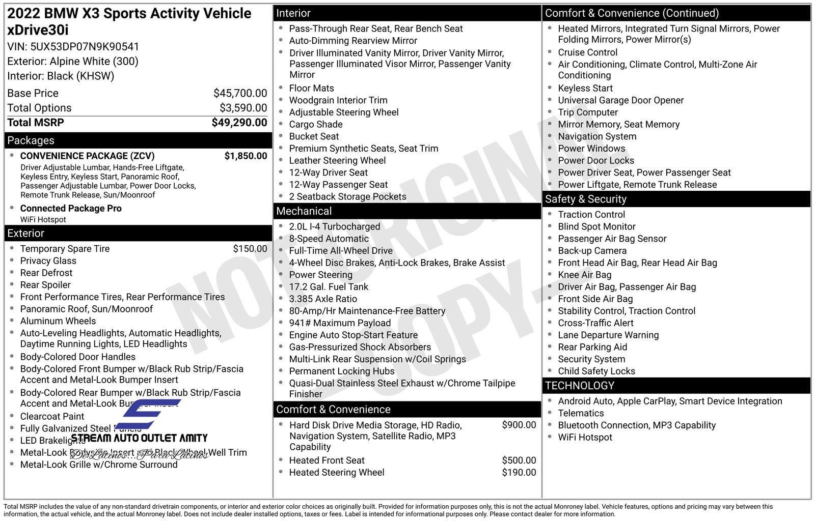 Used 2022 BMW X3 xDrive30i w/ Convenience Package image 36