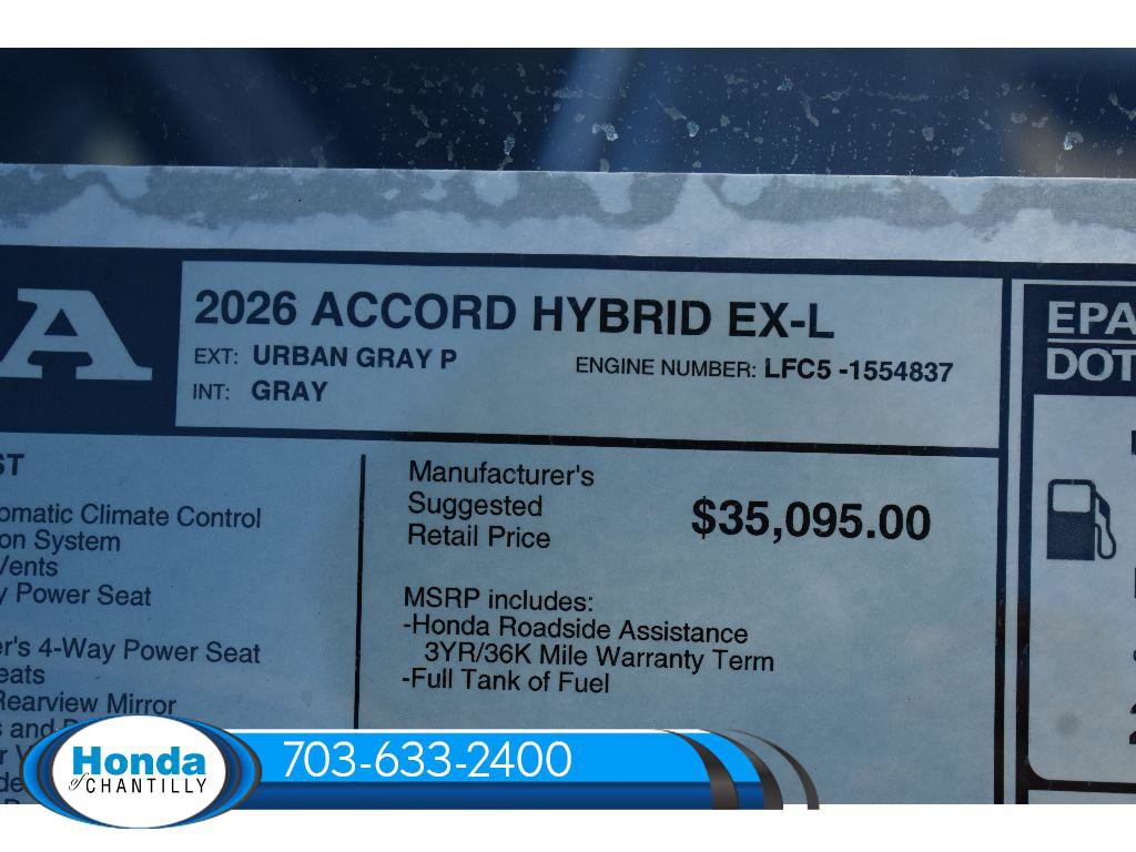 New 2026 Honda Accord Hybrid EX-L image 38