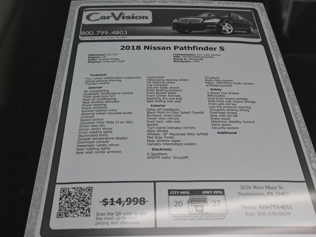 Used 2018 Nissan Pathfinder S image 38