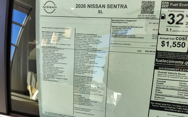 New 2026 Nissan Sentra SL w/ Floor Mat Package FWD image 30