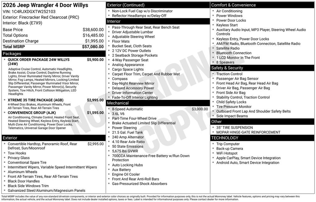 New 2026 Jeep Wrangler Unlimited Sport AWD/4WD image 30